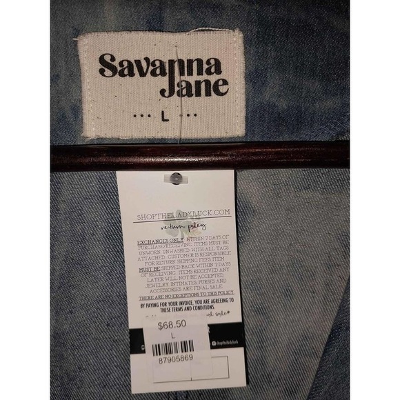 NWT SAVANNA JANE Jean Jacket.  Size Large - Picture 3 of 4